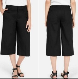Everlane Wid Leg Capri Pants Womens 0 Black High Rise